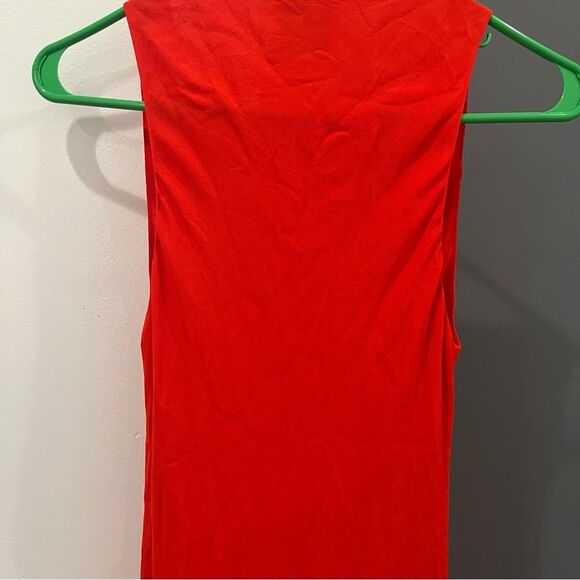 NEW Reformation Maxi Dress Orange Siana Slip V-neck Sleeveless size 4 - Picture 7 of 9
